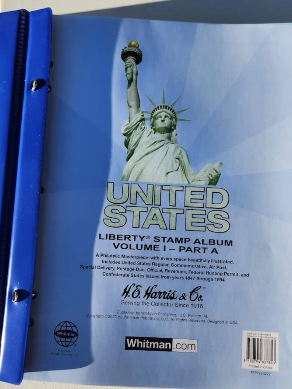 Liberty U.S. Stamp Album Vol A 1847 to 1994 USPS United States Binder Volume 1 P